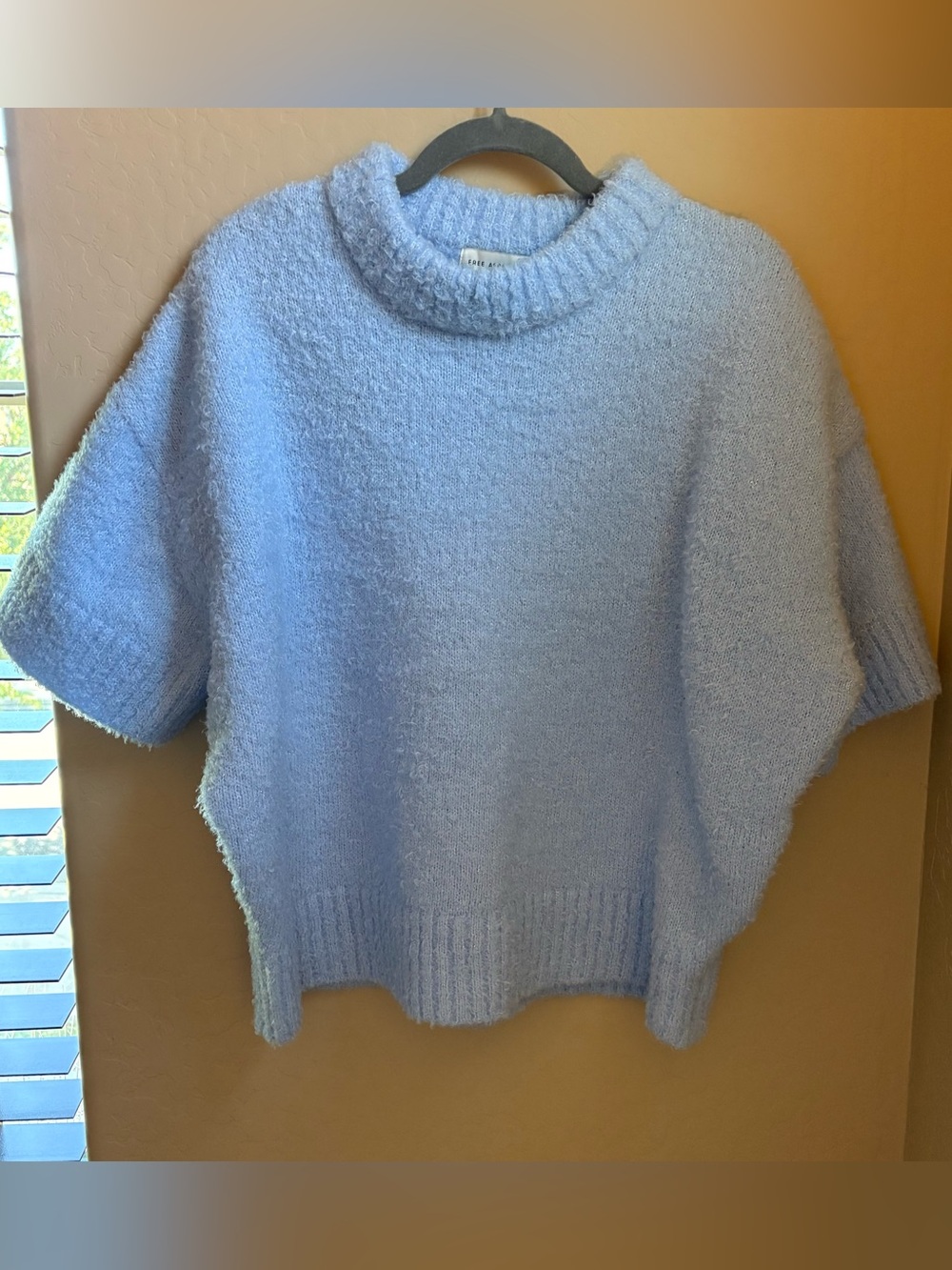 Free Assembly Light Blue Cozy Short-Sleeve Sweater